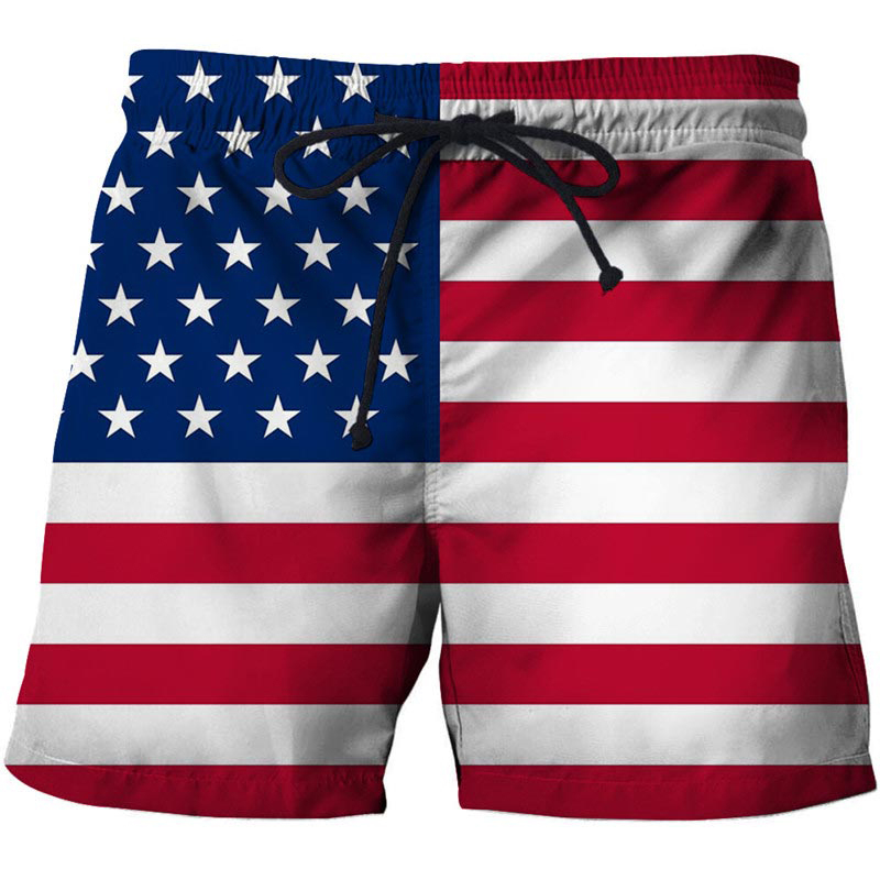 USA UK National Flag กราฟิกกางเกงขาสั้นผู้ชาย 3D พิมพ์สั้นกางเกงฮาวาย Surf กางเกงว่ายน้ําบิกินี่ Sunny Beach ชุดว่ายน้ํา