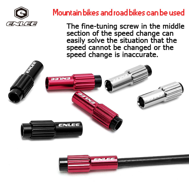 ENLEE, 1 par de tornillos reguladores de cambio ajustables para bicicleta, aleación de aluminio, Perno ajustador de Cable de cambio de freno de bicicleta fina