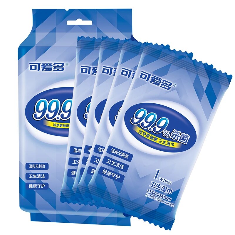 100 Stück antibakterielle Tücher, einzeln verpackt (10 Stück/Packung, 10 Packungen)