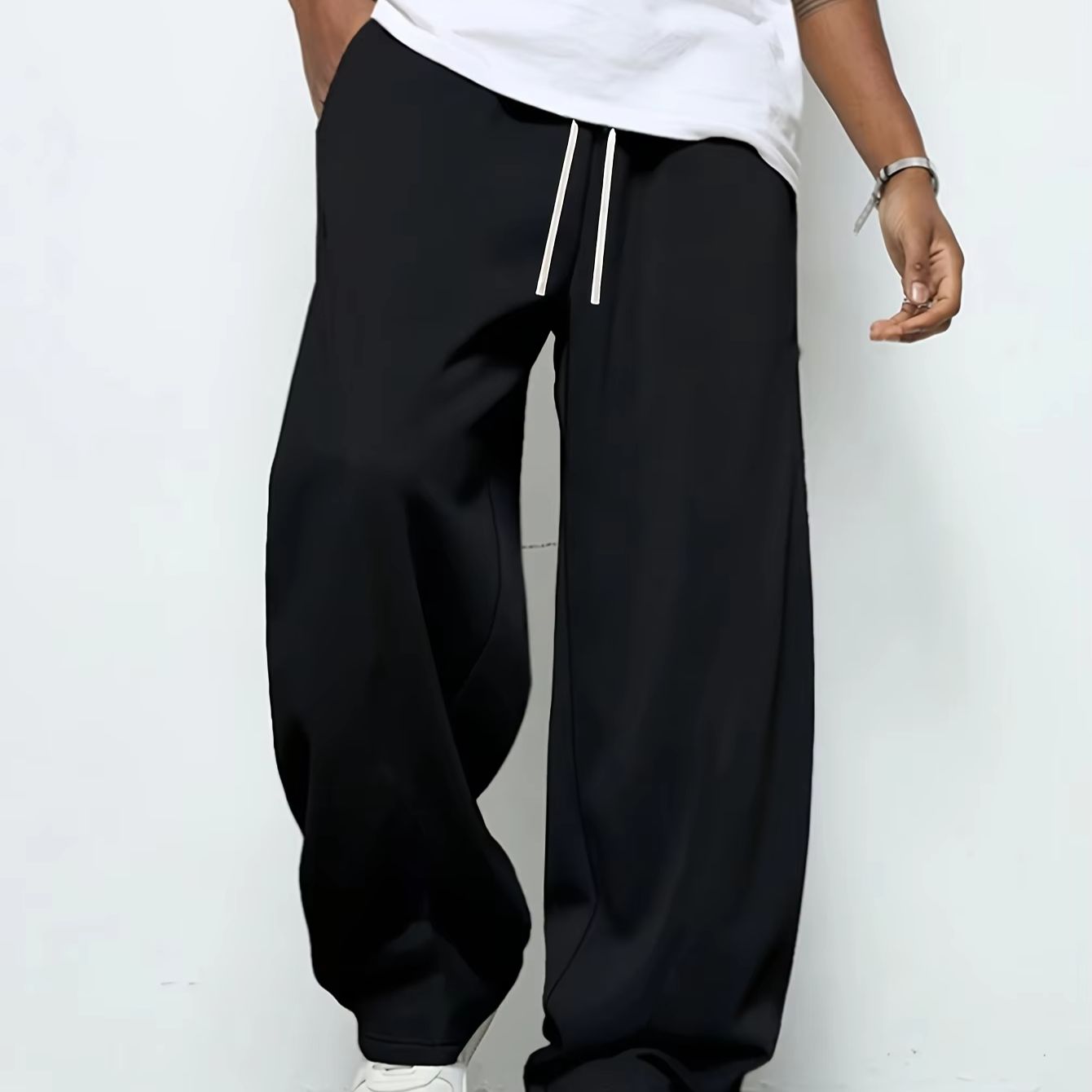 Pantaloni da jogging sportivi pesanti e traspiranti da uomo con coulisse elastica in vita pantaloni casual dritti larghi pantaloni maglione da uomo spessi