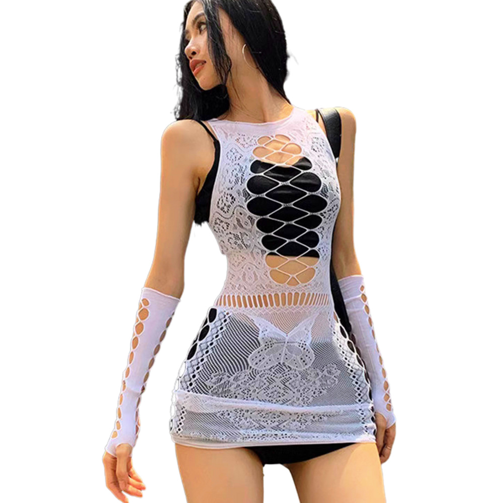 Mini vestido bandage Sexy para mujer, vestido ajustado con mangas, camisola ajustada, vestido de lencería sólido, vestido elegante para fiesta y Club