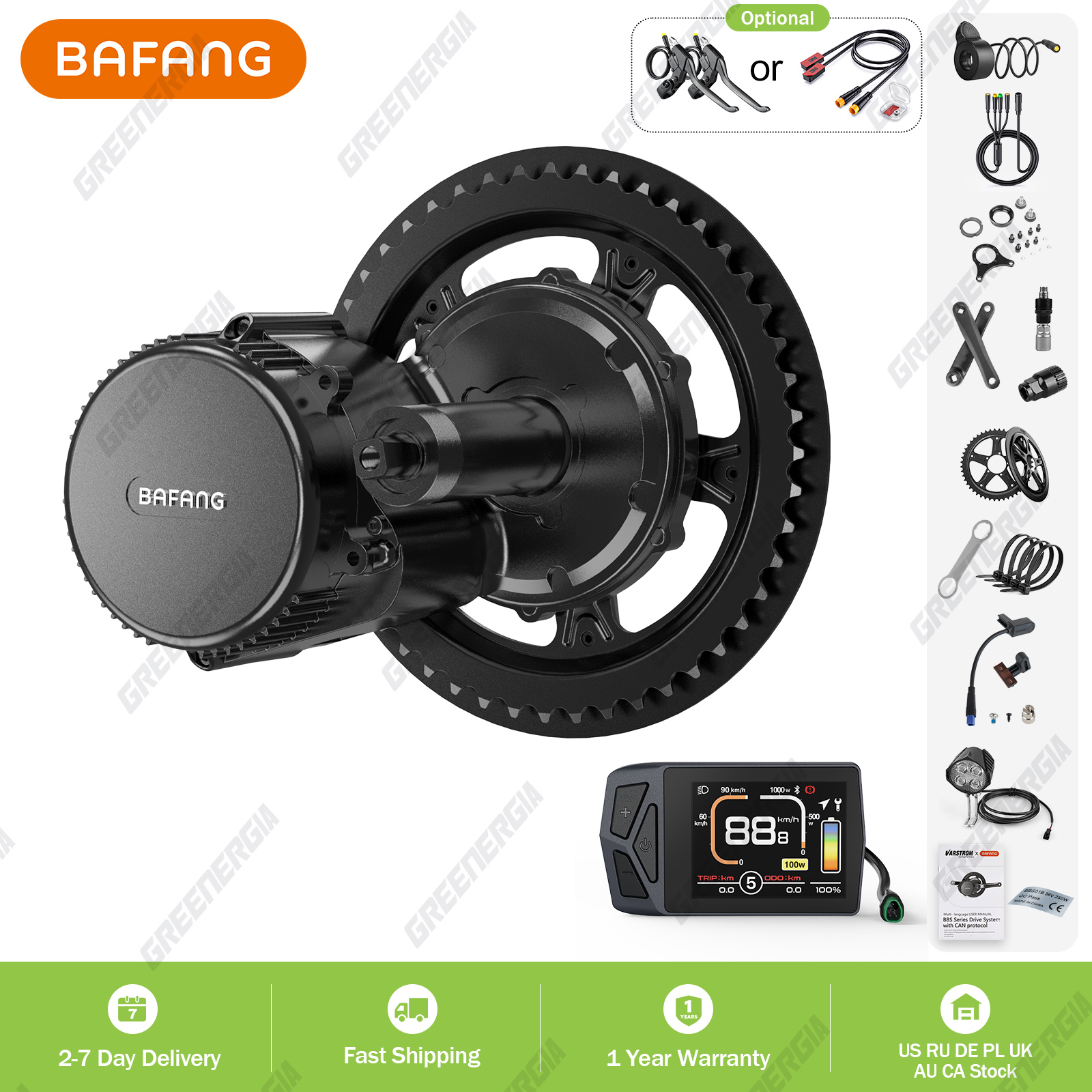 Bafang 750W 48V Kit Mid Drive Motor BBS02 BBS02B Elektrische Fiets eBike Conversie Kit Krachtige Centrale e-Bike Motor 68mm 100mm