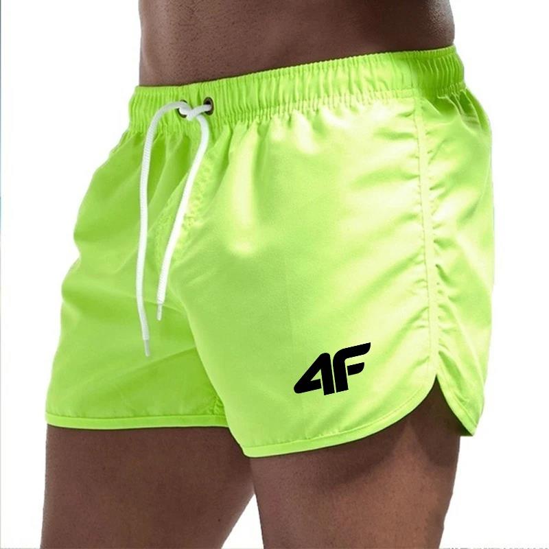 Men's Shortss New Beach Trunks Summer Swim Gym Pants Quick Drying Swimming Homme Surf Ventilate Drawstring Fashion Casual Daily