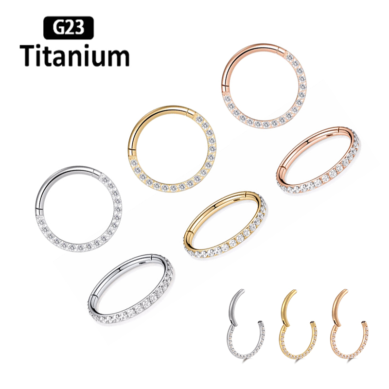 1pc 16g argola de aço inoxidável alta qualidade zircão hight segmento clicker nariz anéis septo piercing brincos nariz piercing jóias，piercing nariz，kolczyki stal chirurgiczna