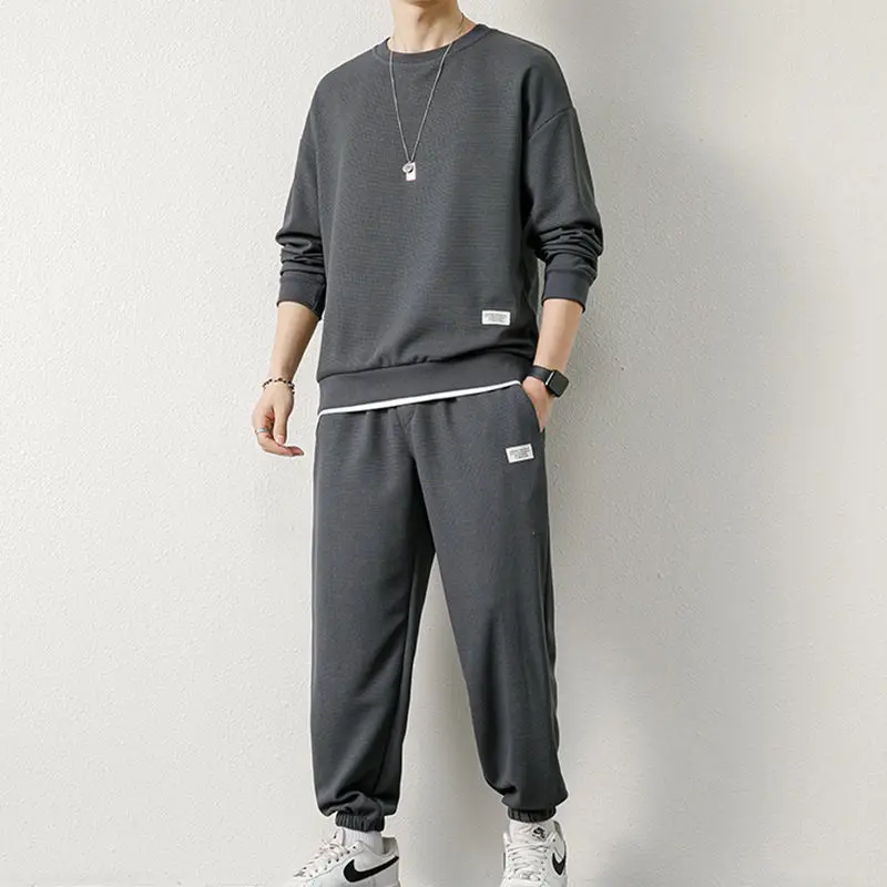 Lose Anzüge für Männer Herbst Langarm Sportswear Sweatshirt Jogginghose Trainingsanzug Übergroßen 4XL 5XL Männer Kleidung 2-teilige Sets