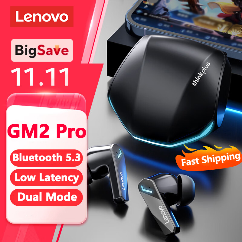 Escolha lenovo gm2 pro bluetooth 5.3 fones de ouvido esportes fone de ouvido sem fio em-ear jogos baixa latência modo duplo música fones de ouvido jogo