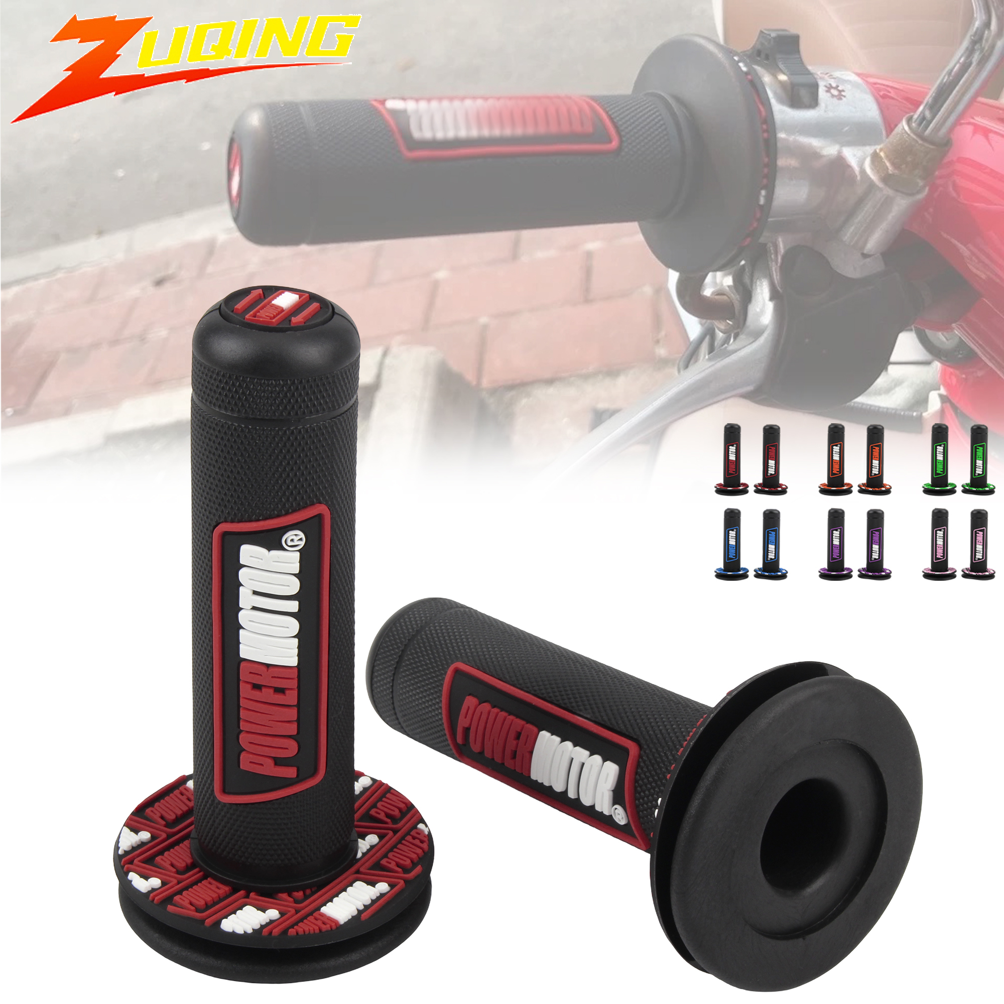 Empuñaduras de motocicleta, empuñaduras de manillar universales de 7/8 ", goma suave doble para Honda, Yamaha, Kawasaki, Pit Dirt Bike, accesorios de Motocross