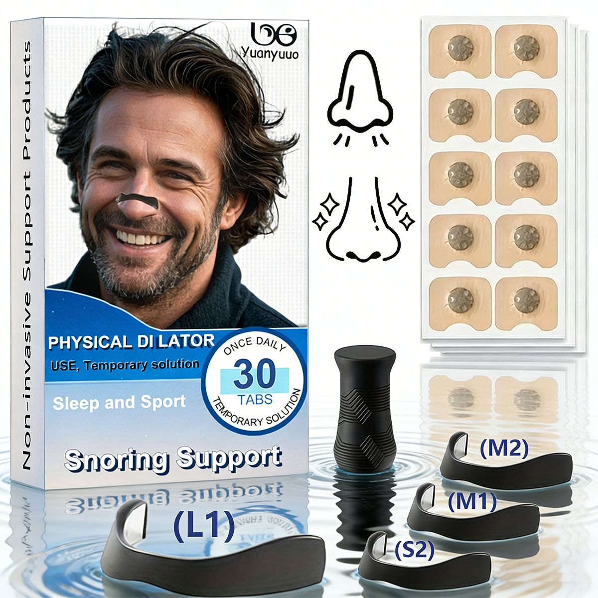 Barra magnética de fitness para nariz |   Design de aderência anti-suor |   Apoio físico |   Acessórios para exercícios/uso diário. Uso de exercício/sono.