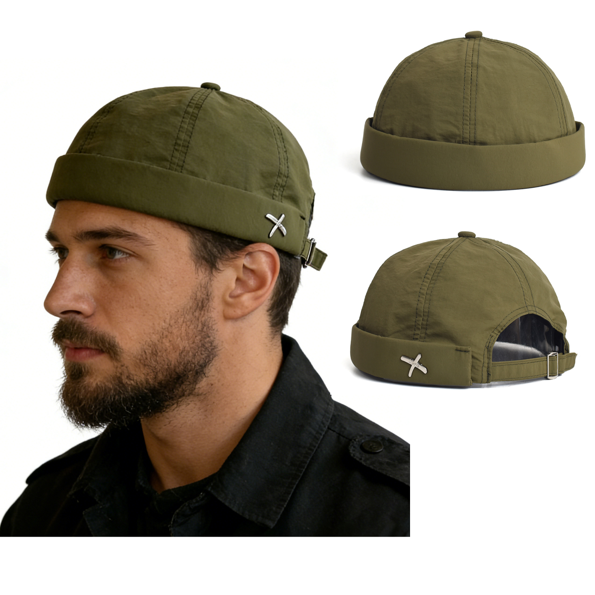 Bonnet pour homme sans visière, style Docker, respirant, à séchage rapide, en maille