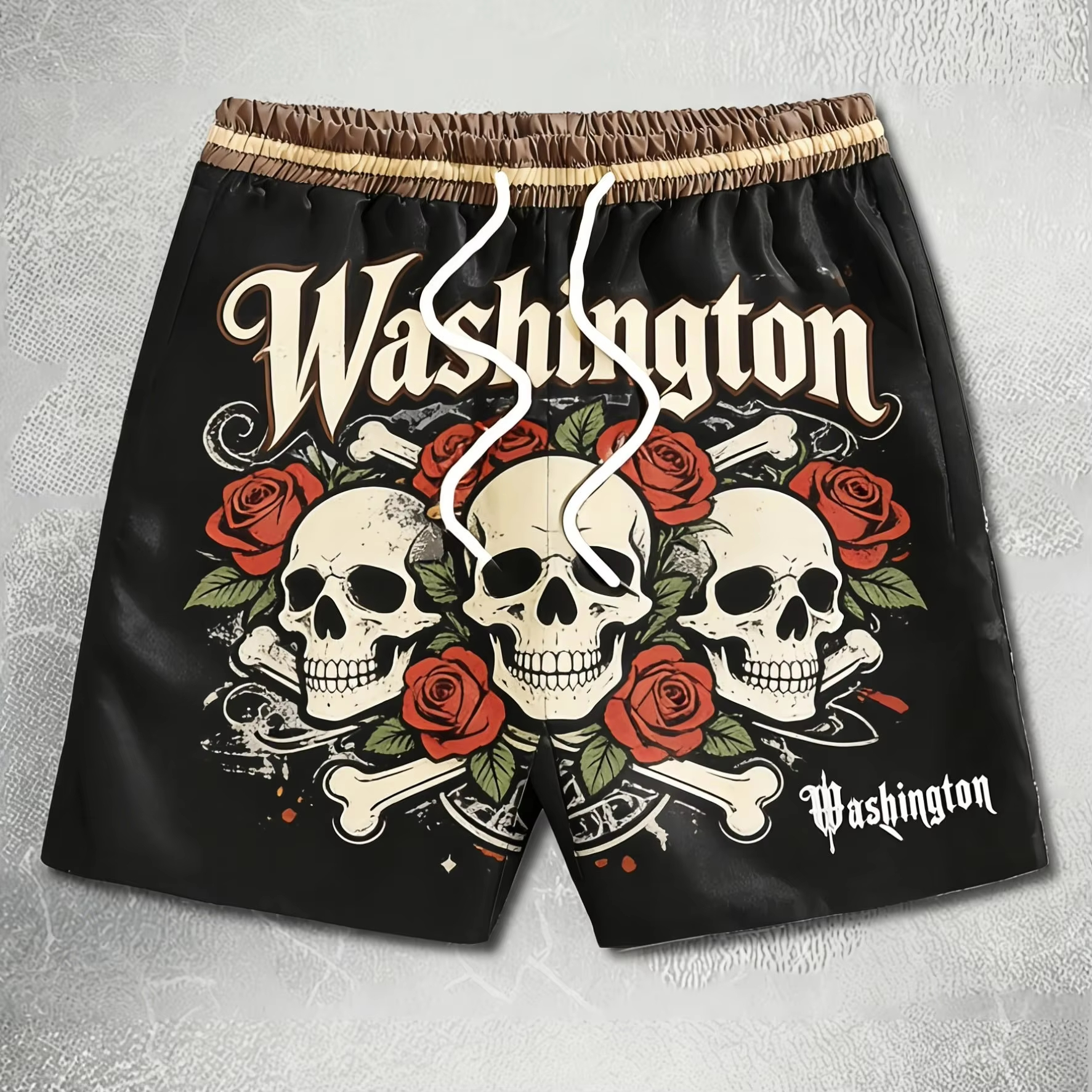 2026 Sommer Neue Herren Vintage Racing 36 Print Freizeitshorts Y2K Oversized Freizeitshorts Geeignet für