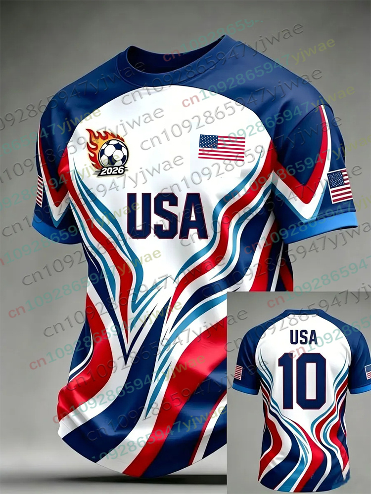 2026 America Soccer Jersey for Men Women USA Flag Special Youth Football Jersey Summer Breathable Competition Training T-shirt