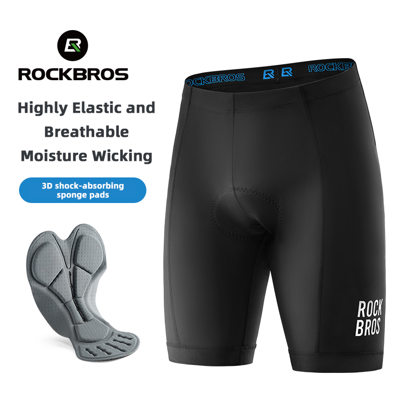 ROCKBROS-pantalones cortos de ciclismo con almohadilla de Gel 3D para hombre, ropa interior antideslizante, transpirable, para bicicleta de montaña y carretera