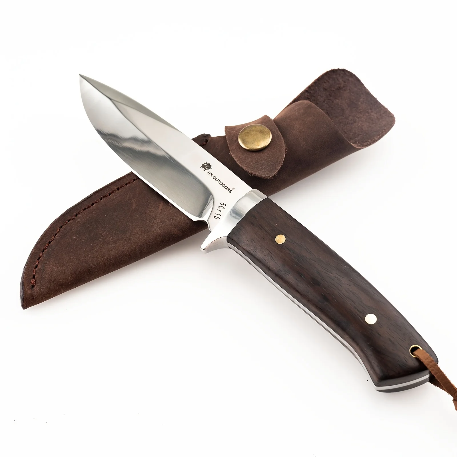 Couteau de survie en forêt HX OUTDOORS, couteau de chasse en acier inoxydable 5cr15, 58HRC, couteaux droits, outil essentiel