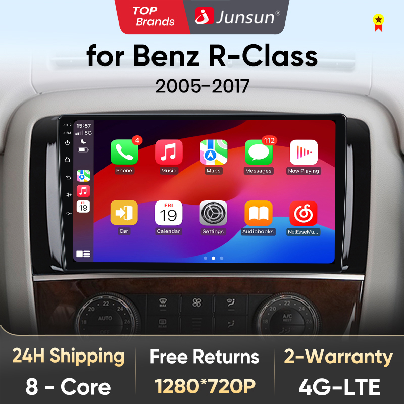 Junsun V1 Wireless CarPlay Android Auto Radio для Mercedes Benz R-Class 2005 2006 2007-2017 4G Автомобильные интеллектуальные системы GPS DSP
