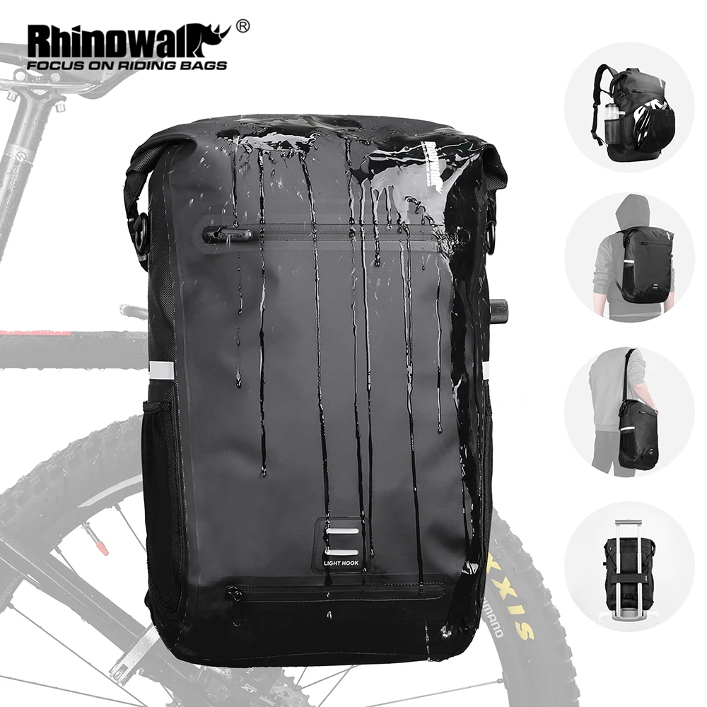 Bike Panier Bag Backpack 22/27L Waterproof Travel Cycling Bag Basket Bicycle Rear Rack Tail Seat Trunk Bags MTB Bike Accessories