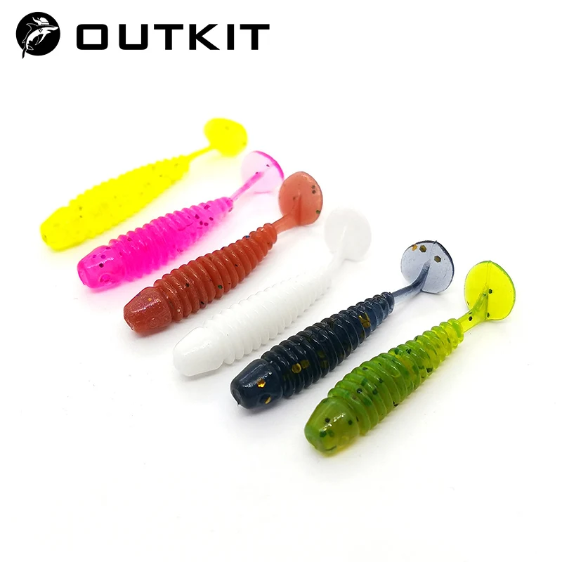 Outhit 10 pçs/lote wobblers mini iscas de pesca macias de borracha iscas macias 3.5cm/4.5cm minhoca macia iscas artificiais baixo silicone peixe