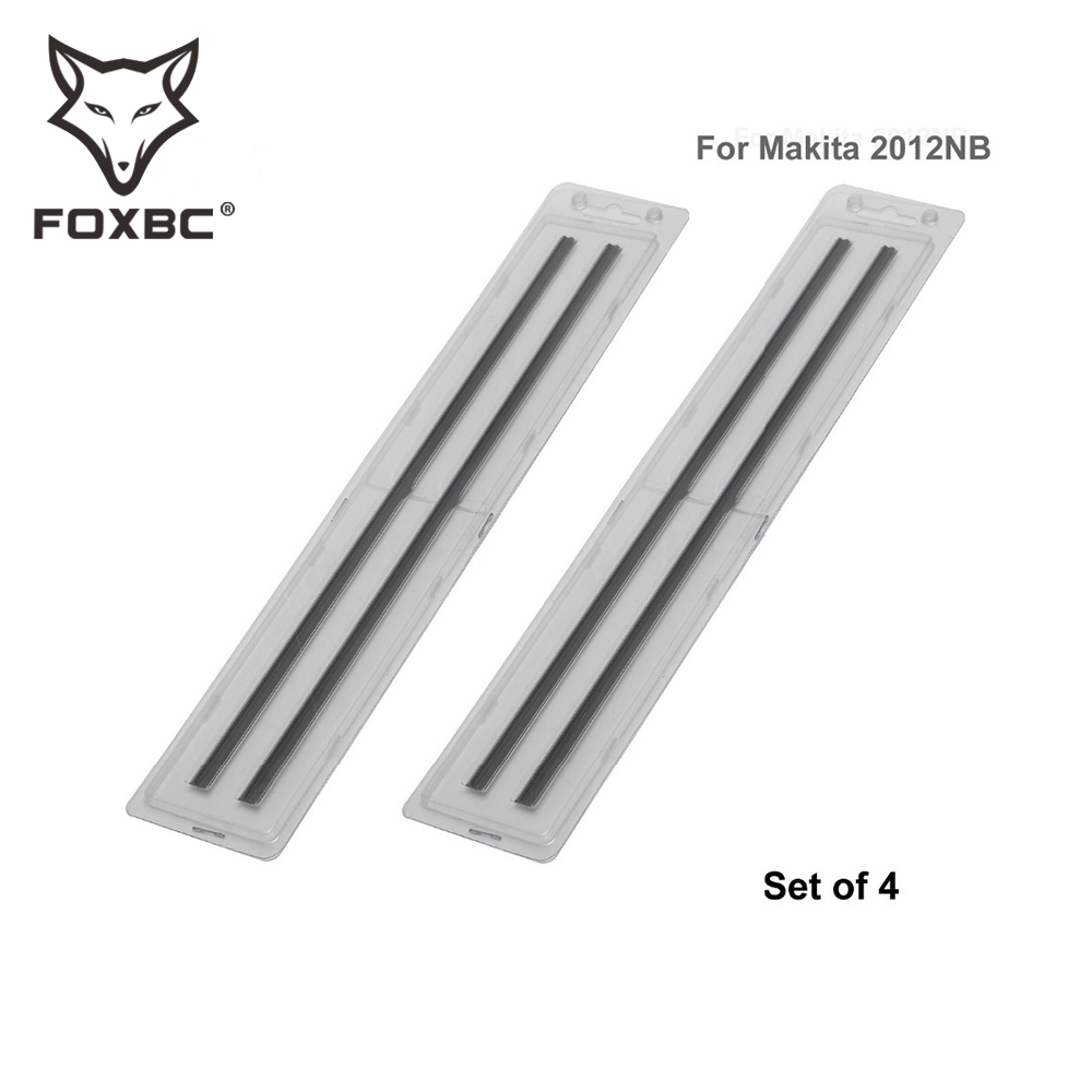 FOXBC 12" 305 x 8 x 2 mm HSS Espesor Cuchillas cepilladoras de madera para Makita 2012NB, 2012 y propietarios domésticos Herramienta de carpintería 2 juegos