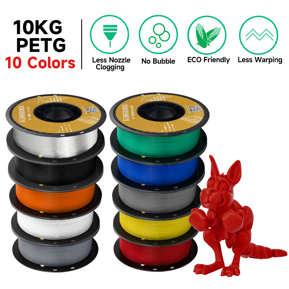 Filament PETG pour imprimante 3D, 10kg, vente en gros, 1.75mm, 10 rouleaux, nombre limité, livraison rapide, livraison directe
