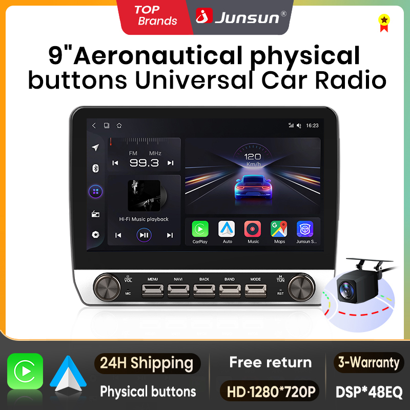 Junsun 10 "универсальный беспроводной CarPlay для Apple Android Auto автомобильный радиоприемник интеллектуальный экран системы для Ford Peugeot Citroen Fiat