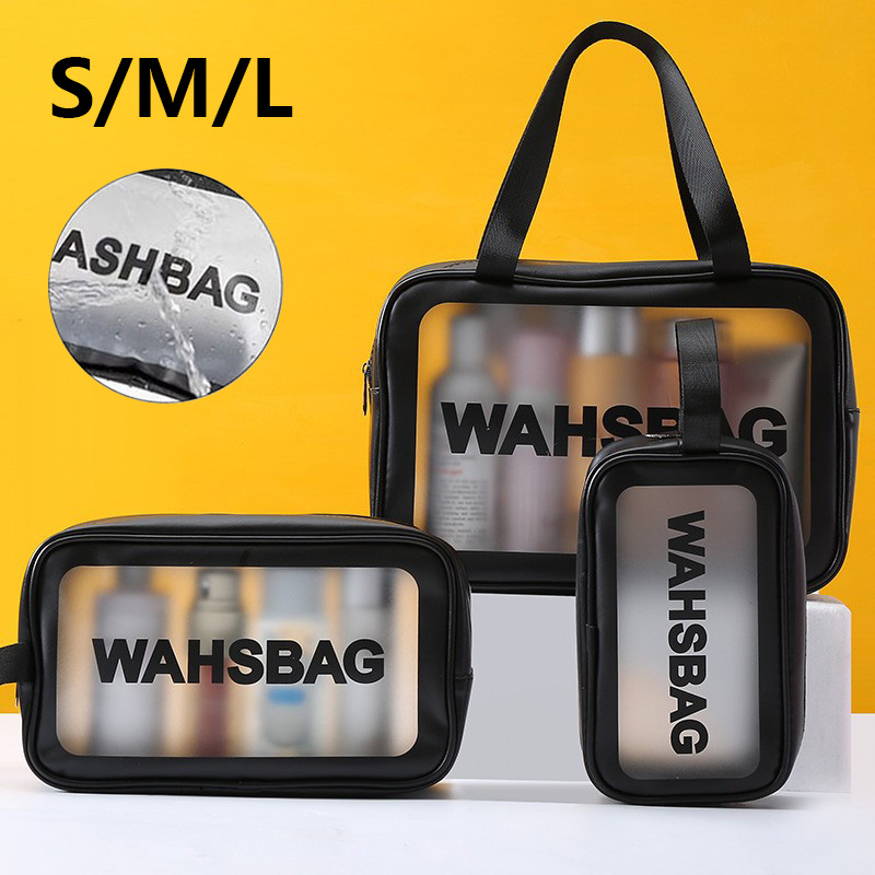Borsa da Viaggio Impermeabile Trasparente, Organizer per Cosmetici e Trucchi, Contenitore Portatile per Articoli da Toeletta per Uomo, Taglie S/M/L