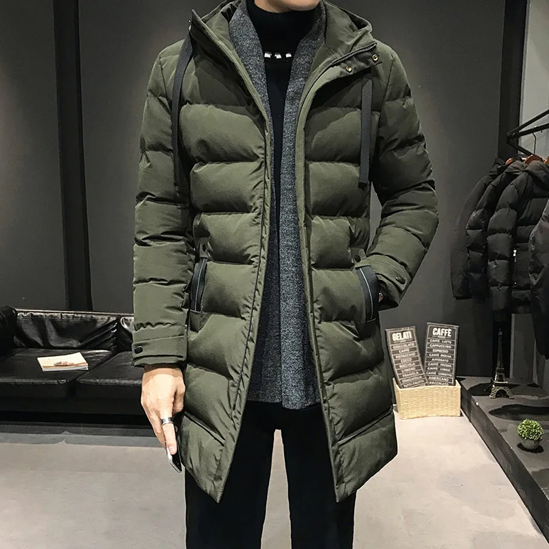 Chaquetas largas de plumón para hombre, abrigos de invierno, Chaquetas con capucha, Parkas informales de invierno, Parkas cálidas verdes de alta calidad para hombre, abrigos talla 4XL