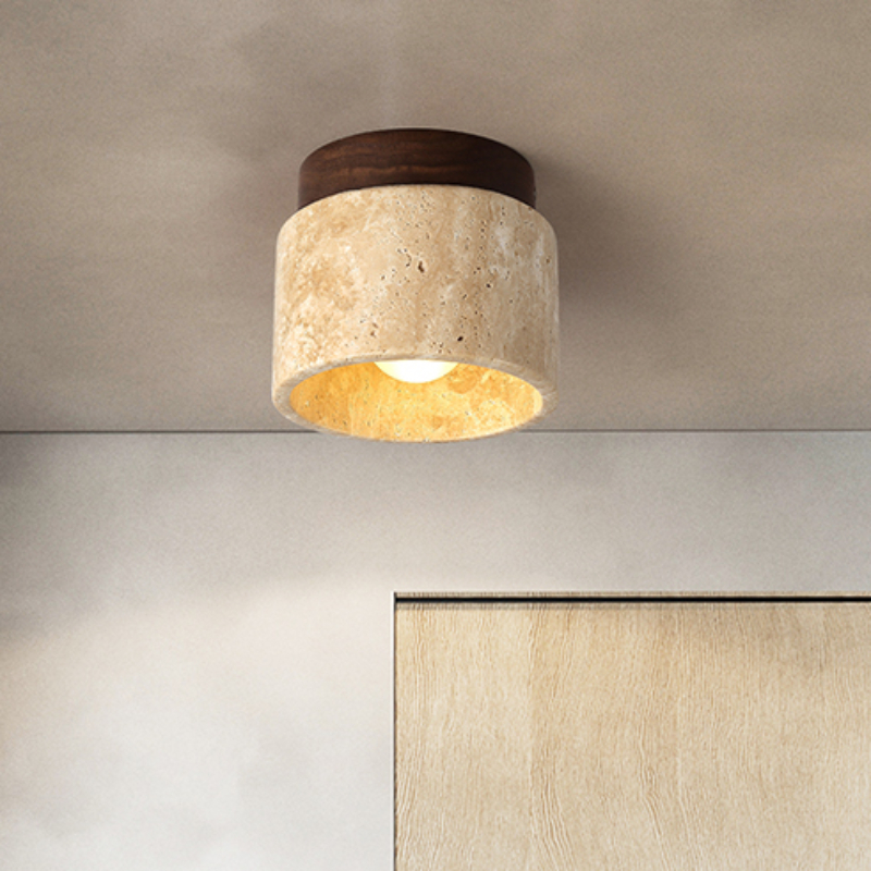 Led-deckenleuchte Oberfläche Montiert Downlight Japanischen Stil Stein Holz Licht Runde 110V220V Für Wohnzimmer Korridor Veranda balkon