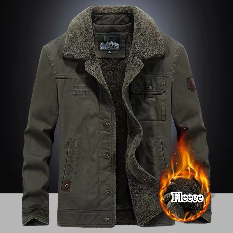 Winter-Jeansjacke mit Fleece-Futter für Herren, hochwertige, verdickte Lammwolle, warmer Parka, Outdoor, Wandern, Camping, kältebeständiger Arbeitsmantel