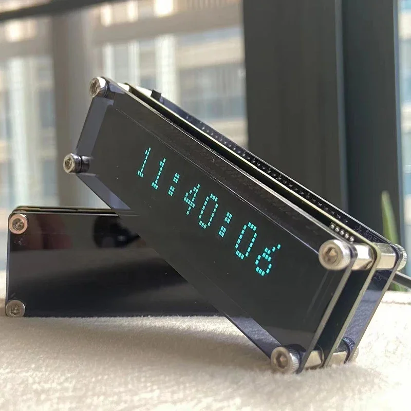 Pantalla de escritorio VFD, reloj con tapa, reloj Digital LED, reloj creativo para el hogar, pantalla fluorescente al vacío