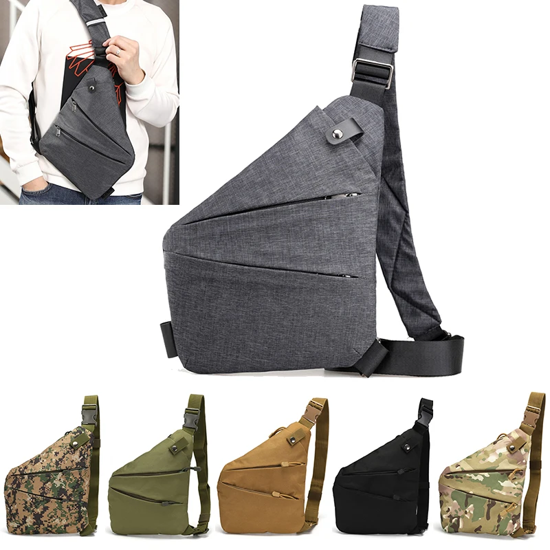 Dienqi anti-roubo saco de peito masculino à prova dwaterproof água pacote de peito viagem bolso pessoal tático masculino estilingue saco peito cruz corpo saco pauch