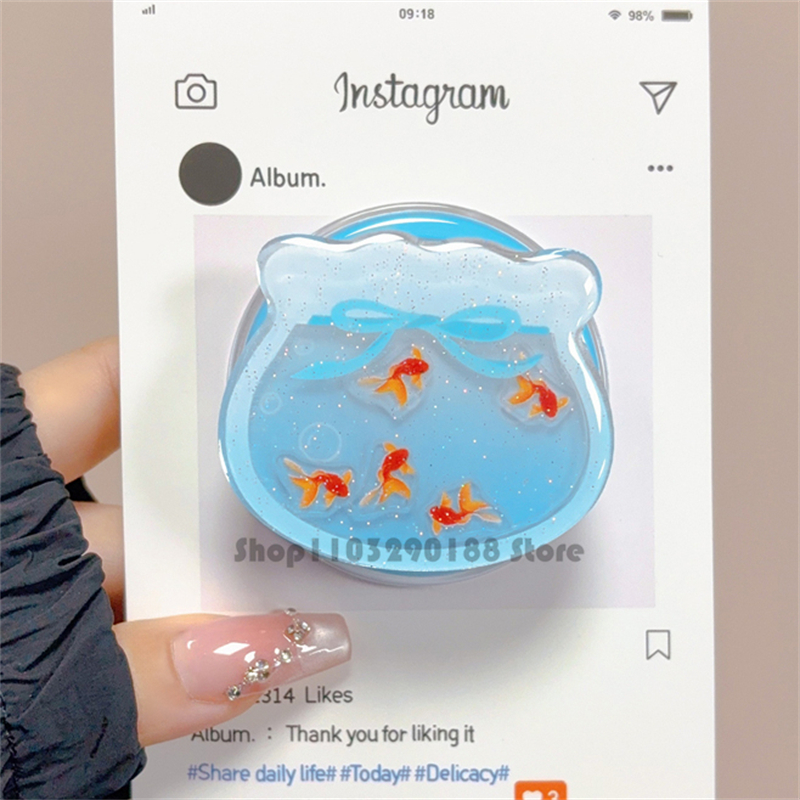 Korea Quicksand Schudden Aquarium Magnetische Houder Grip Tok Griptok Telefoon Standhouder Ondersteuning Voor iPhone Voor Pad Magsafe Smart Tok