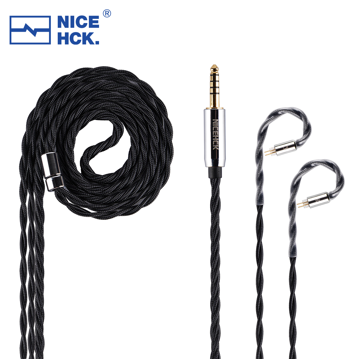 NICEHCK BlackDawn Kabel słuchawkowy 5N Posrebrzany OFC IEM Wire 2Pin/QDC 4.4mm do CHU II ZERO EDX PRO DB2 QUE In Ear Monitor ZVX