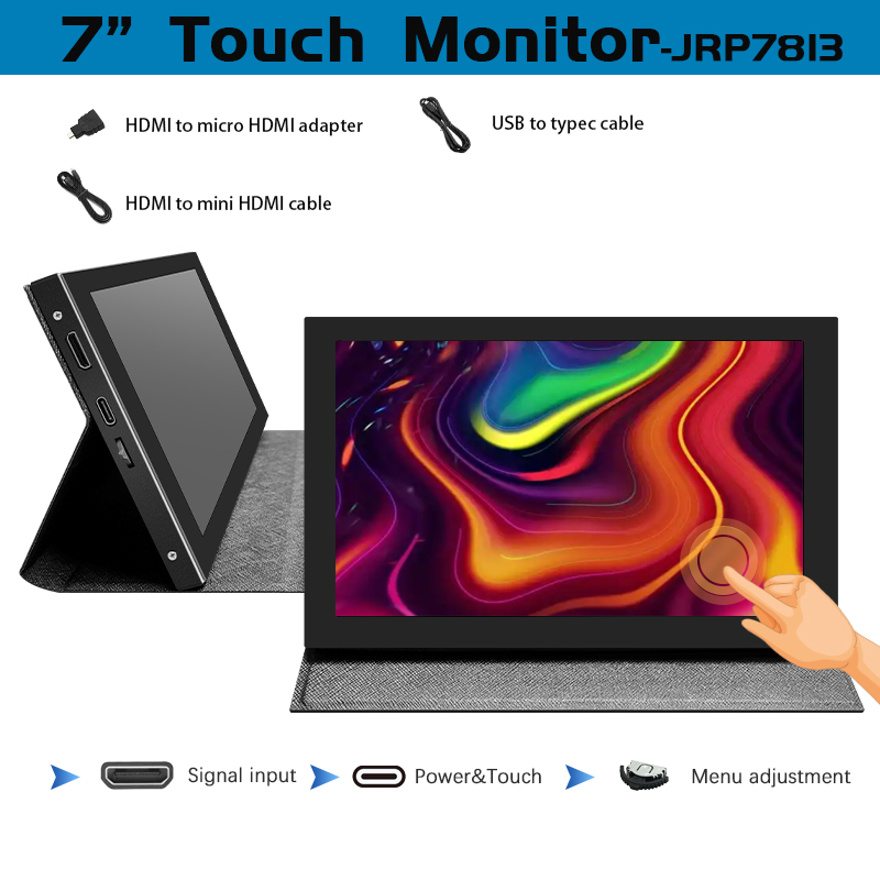Metallgehäuse 7 Zoll 1024*600 CTP Touchpanel TFT LCD Modul Bildschirm Display für Raspberry Pi 3 B+/4B Banana Pi IPS Monitor