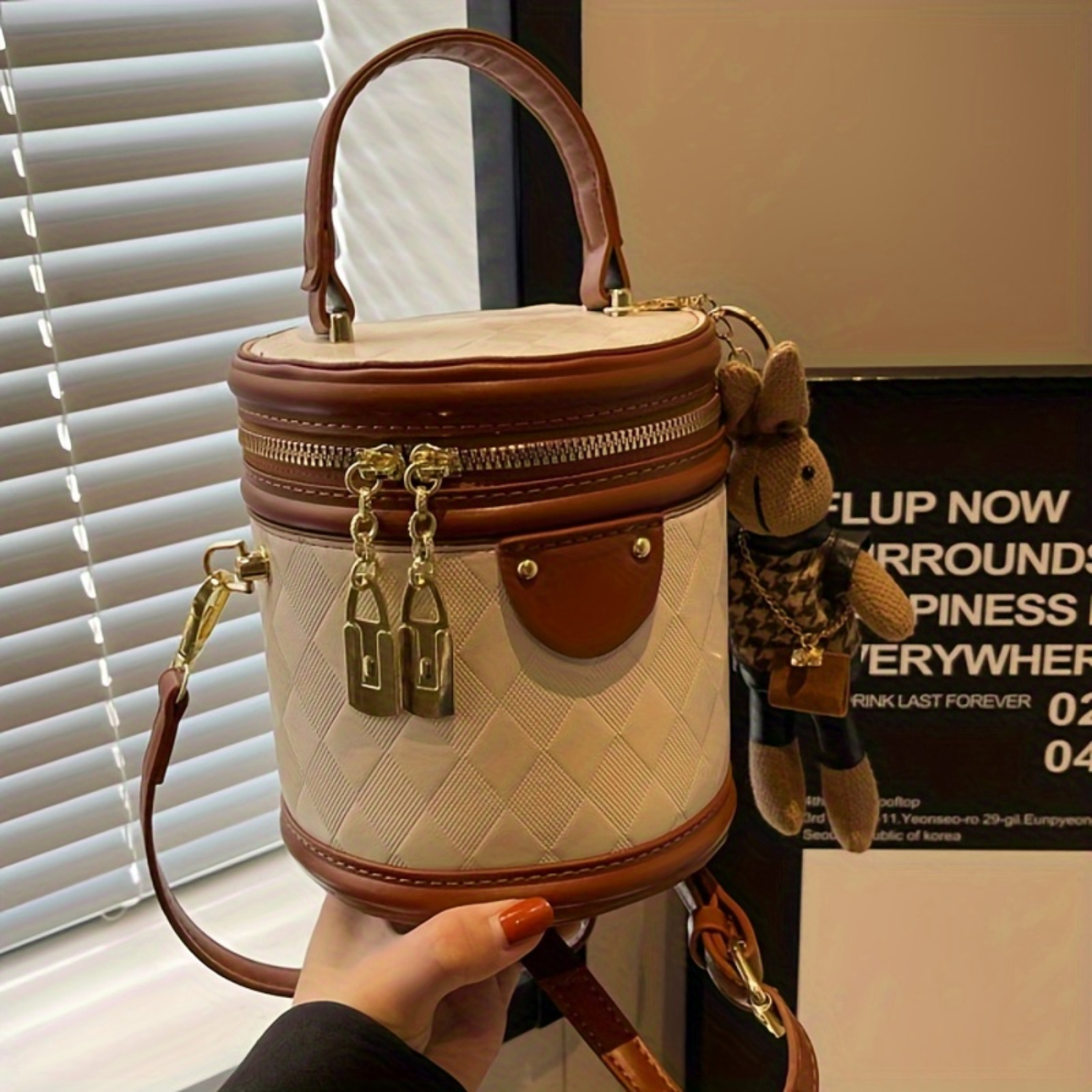 TOOLUCK Women's Retro Bucket Bag Autumn Winter High-end Crossbody Shoulder Bag