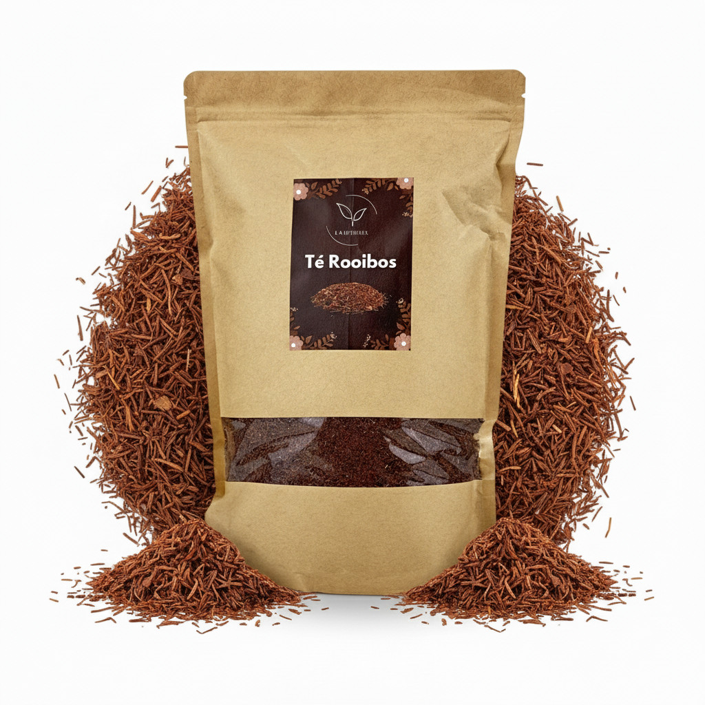 La Herbera |   Té Rooibos Aspalathus linearis hoja triturada, arbusto rojo, té rojo africano |   infusión y repostería |   herba seca a granel |   envasado en España, sin aditivos, calidad herbolaria (Té Rooibos, Hojas Secas)