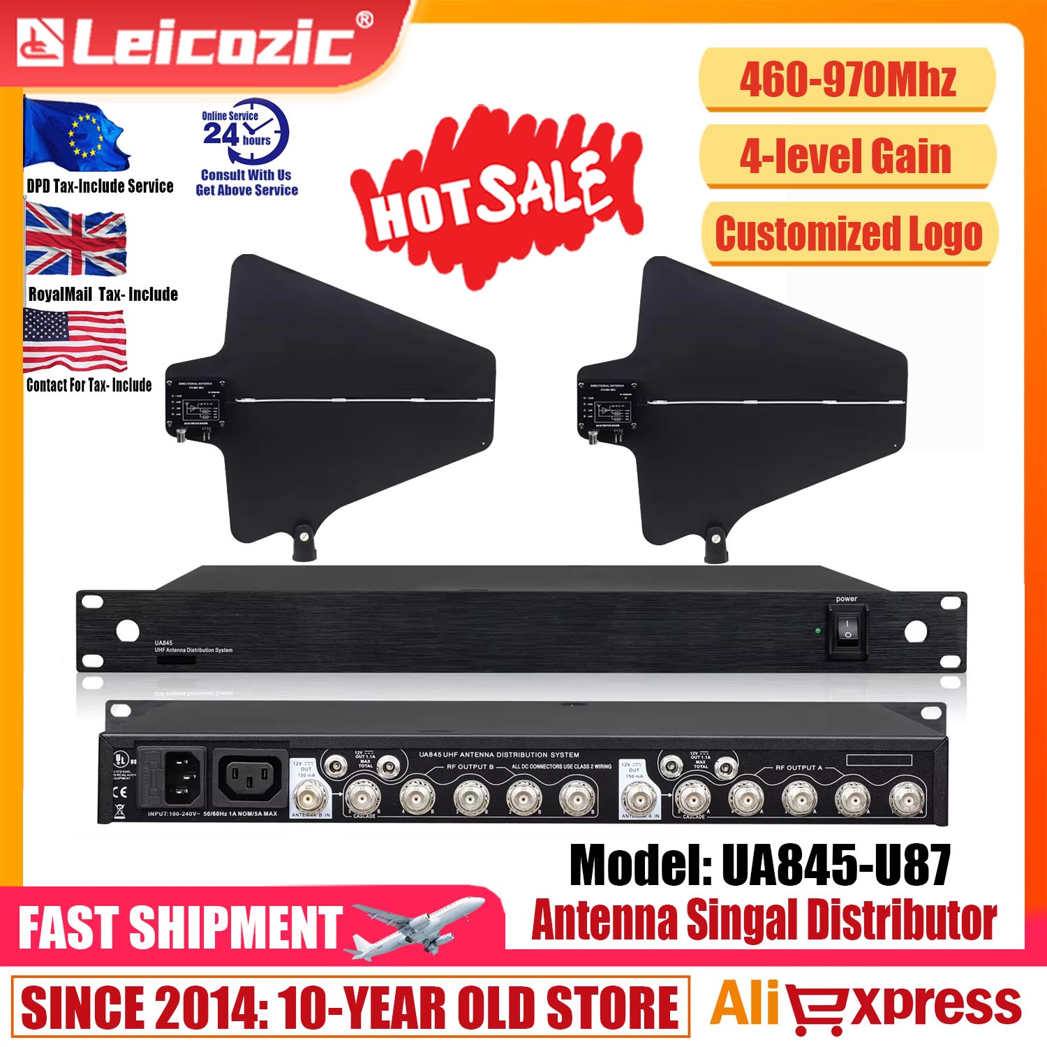 Leicozic – distributeur de Signal RF, système de Distribution d'antenne, Microphone sans fil UA845-U87, amplificateur de Signal à 5 canaux