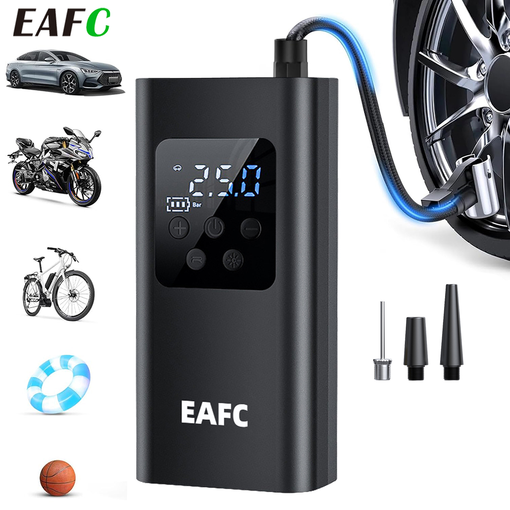 EAFC 150PSI Smart Wireless Car Air Compressor Bandenpomp Draagbare elektrische luchtpomp voor auto, motorfiets, fietsballen met LED-verlichting Oplaadbaar