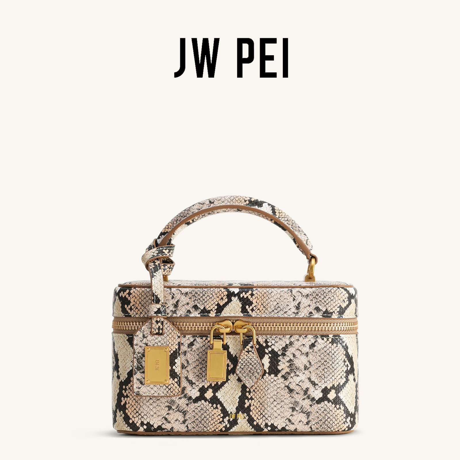 Bolsa transversal de couro texturizado JW PEI para mulheres, bolsa de ombro de designer com logotipo em letras, bolsa chique para o dia a dia