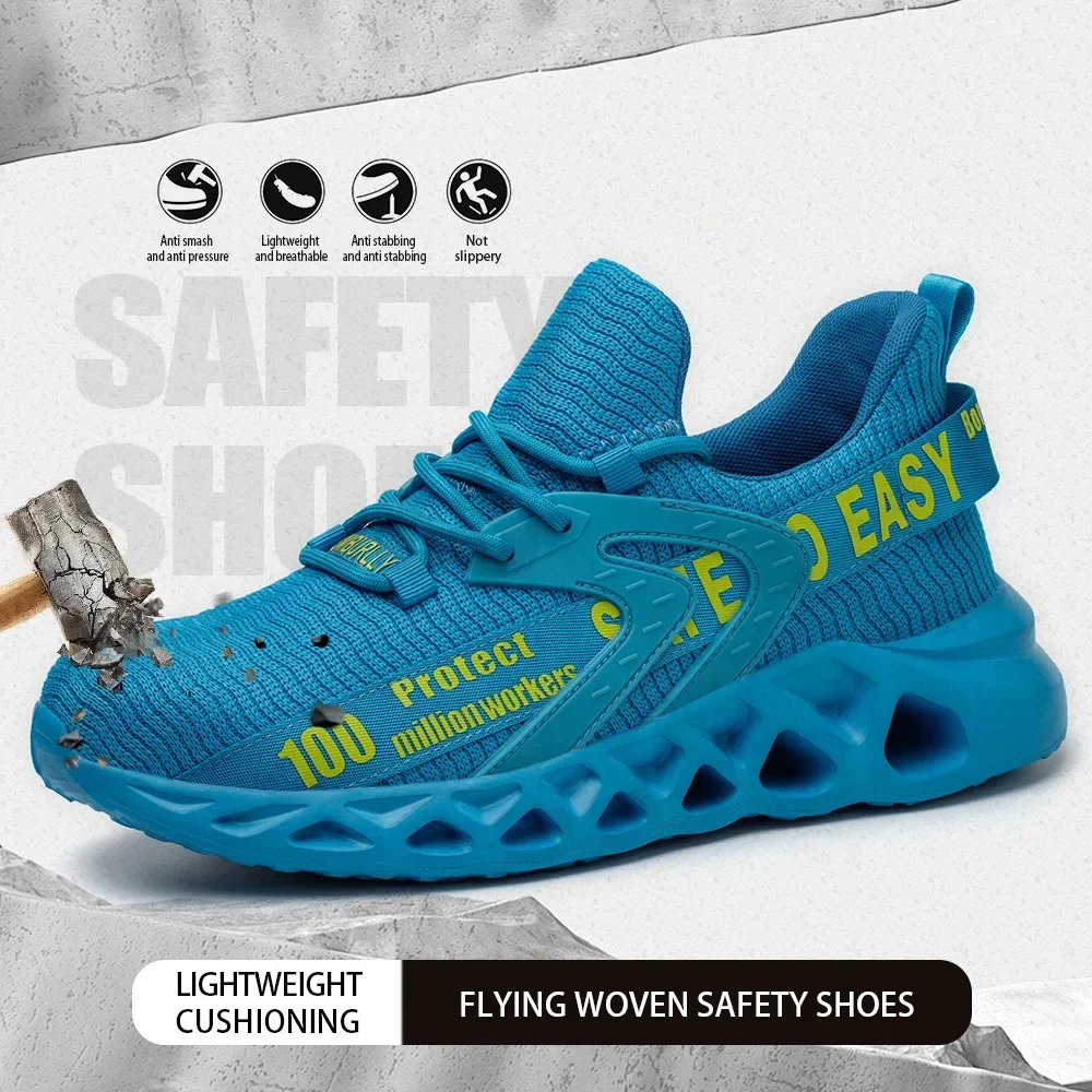 Męskie Damskie Lekkie Buty Robocze Antyprzebiciowe Buty Robocze z Metalowym Noskiem Bezpieczne Buty Robocze Unisex Buty Robocze Budowlane