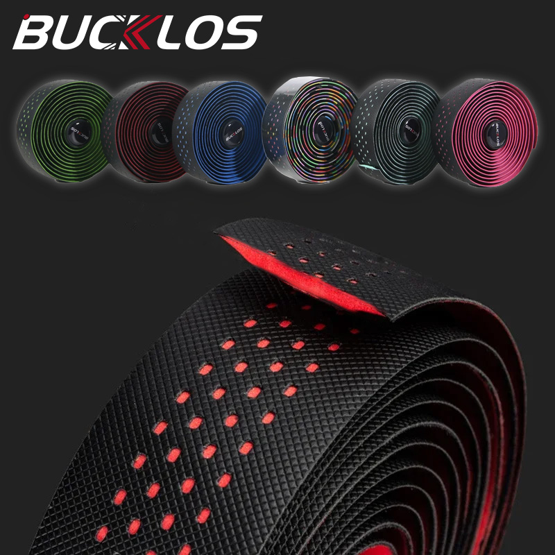 BUCKLOS-Cinta para manillar de bicicleta de carretera, cinta suave de PU EVA para barra de bicicleta de grava, antideslizante, absorción de impacto, cinta de agarre para el aliento, piezas de ciclismo