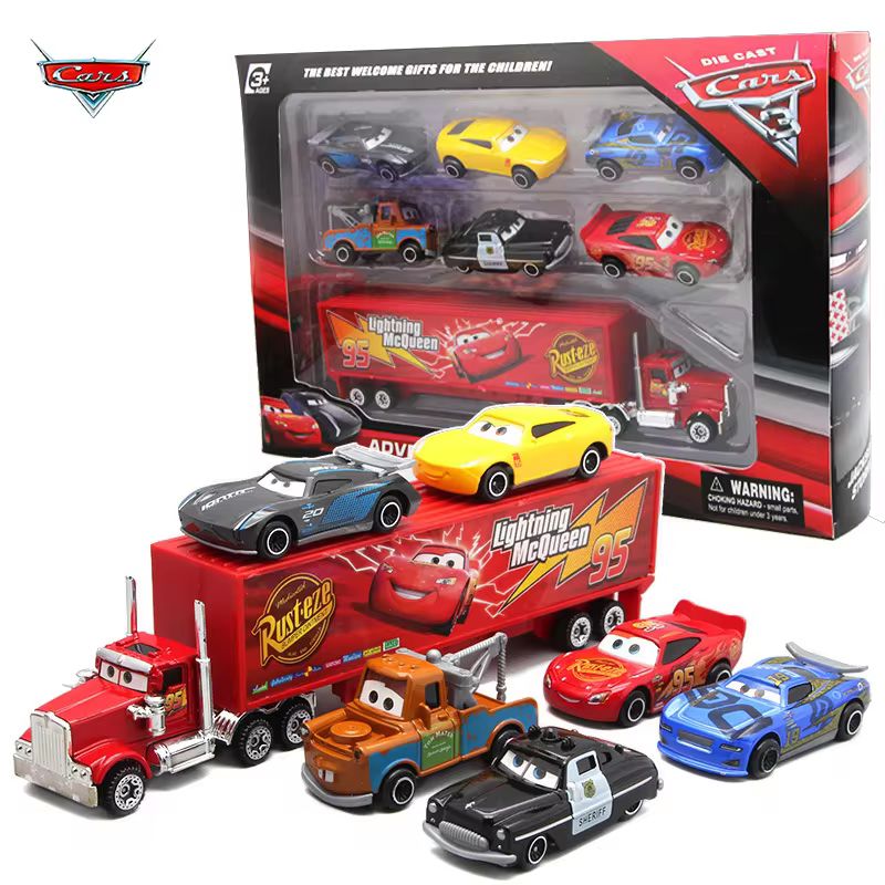 7 sztuk / zestaw Pixar Car 3 Lightning Mcqueen Mater Champion Model samochodu Jackson Storm Uncle Truck Diecast Metal Toys For Children Gifts