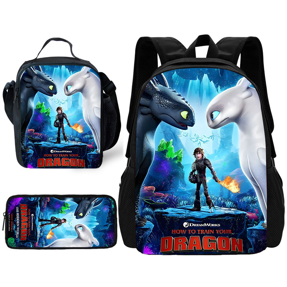   Conjunto de piezas de mochila escolar para niños sin dientes de anime lindo con bolsas para el almuerzo, bolsas para lápices, mochilas escolares para niños y niñas, el mejor regalo