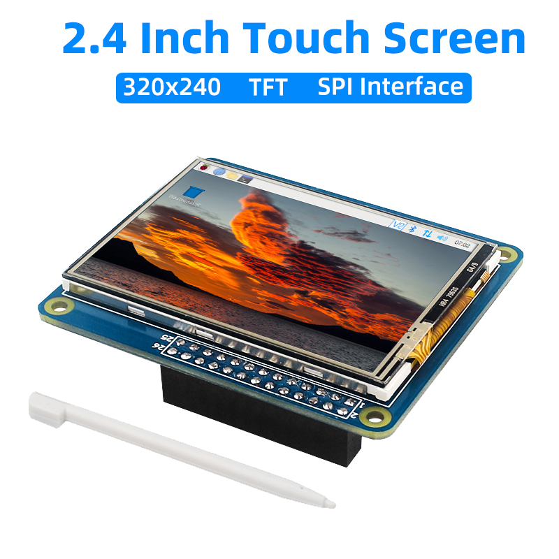 SHCHV-pantalla táctil de 2,4 pulgadas para Raspberry Pi Zero 2 W 320x240 SPI, interfaz TFT para Pi 4B 3B + 3B 3A +