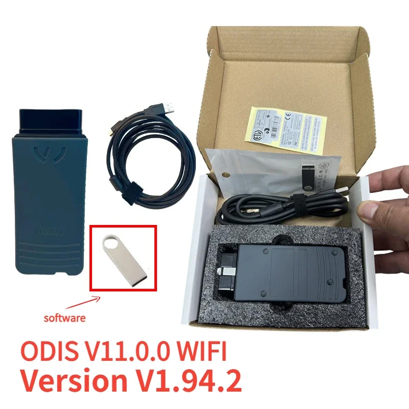Версия VAS5054A Wi-Fi поддерживает ODIS V11.0.0 для сканера диагностики неисправностей V/A/S V1.9.4.2 Версия USB поддерживает ODIS V23.0.0
