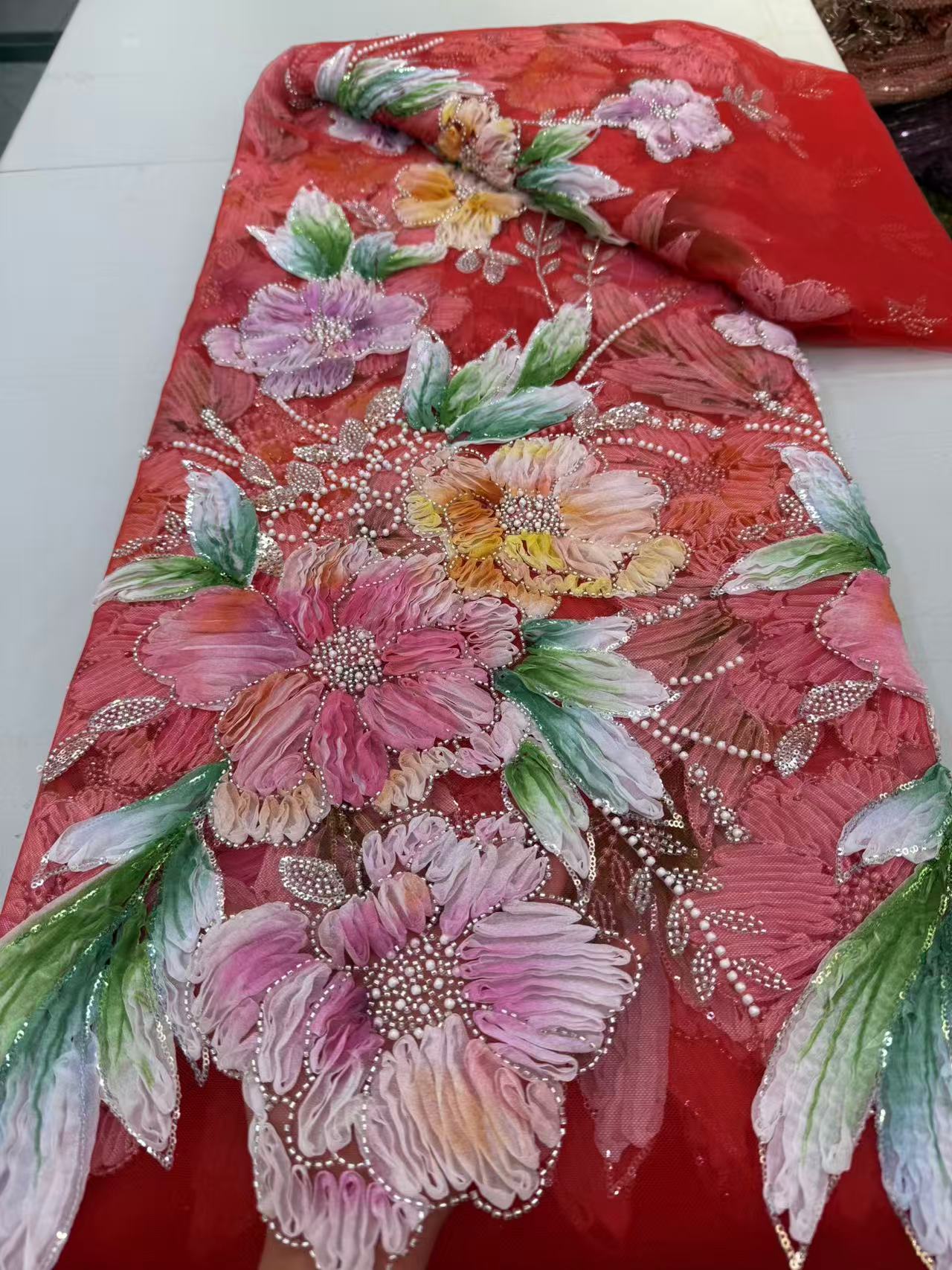 Lace Afrika 3D Laris Manis 2026, Guipure Lace Afrika Berkualitas Tinggi, Kain Bordir Nigeria Untuk Pesta Pernikahan Wanita
