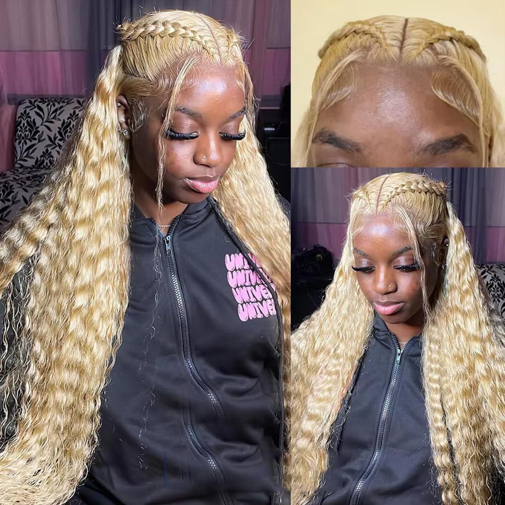 Парик из натуральных волос Loose Deep Wave 613 Honey Blonde, 13x4, с кружевной передней частью, 250% плотности, 13x6, с кружевной фронтальной частью, блонд, из бразильских необработанных волос
