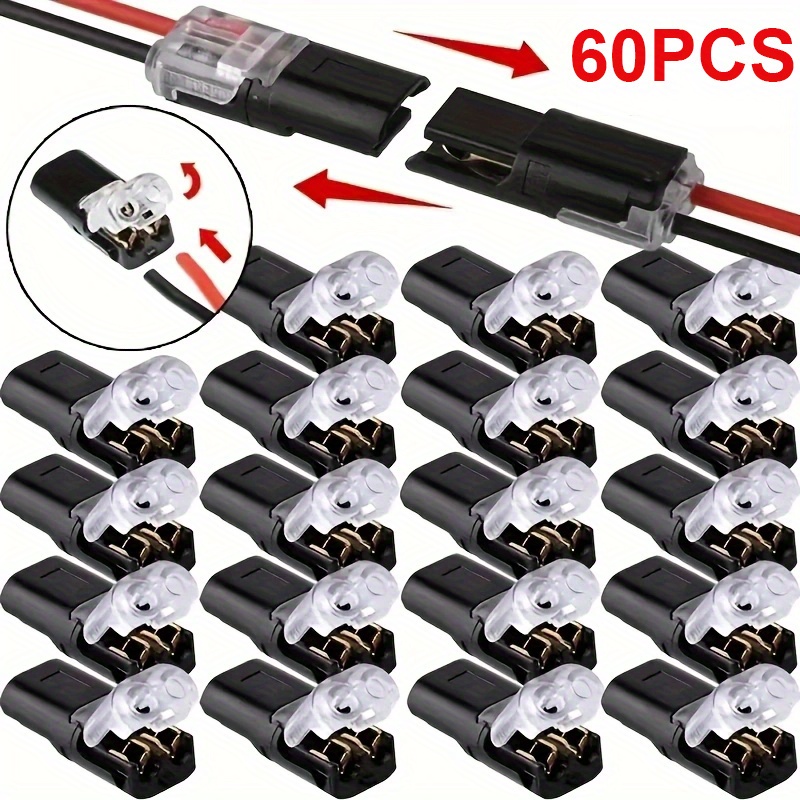 Conector Elétrico Impermeável de 1/2/3 Pinos para Automóveis - Barra de Terminais Selada e Protegida contra Poeira Fiação de Carro Conector 1 Pino Carro Terminal 2 Pinos Impermeável Conector 3 Pinos Selado Barra de Ter