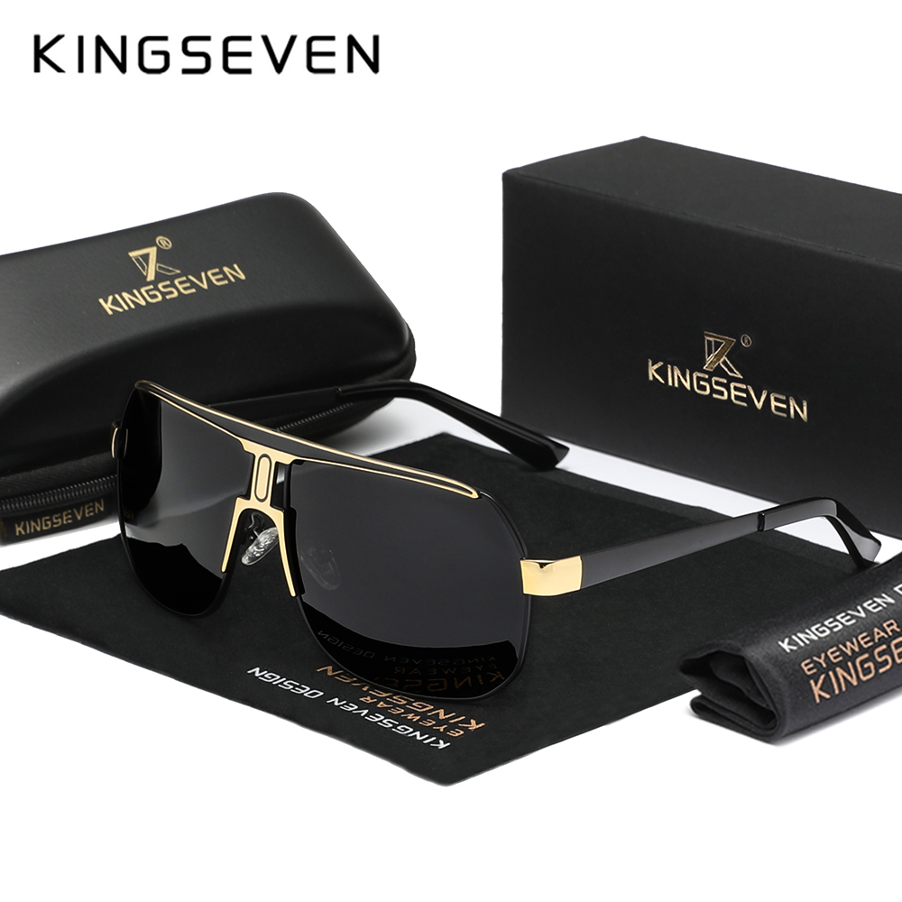 KINGSEVEN Fashion Polarized Sunglasses Men Women Large Frame Outdoor Driving Eyewear UV400