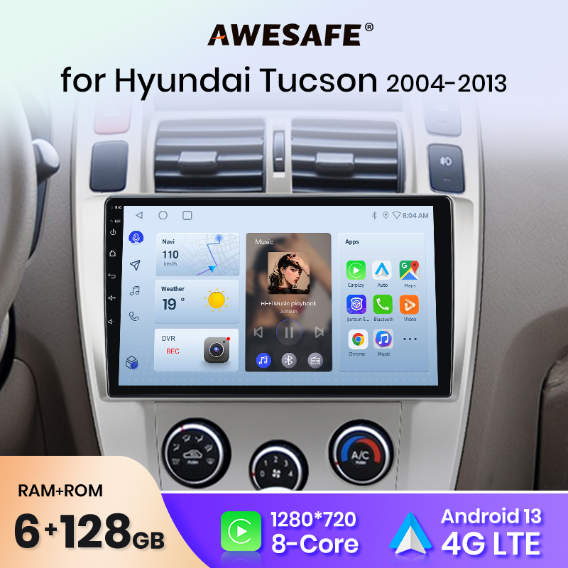 AWESAFE PX9 Plus Autoradio Für Hyundai Tucson 2006 - 2010 drahtlose CarPlay Android Auto Keine 2 din 2din DVD
