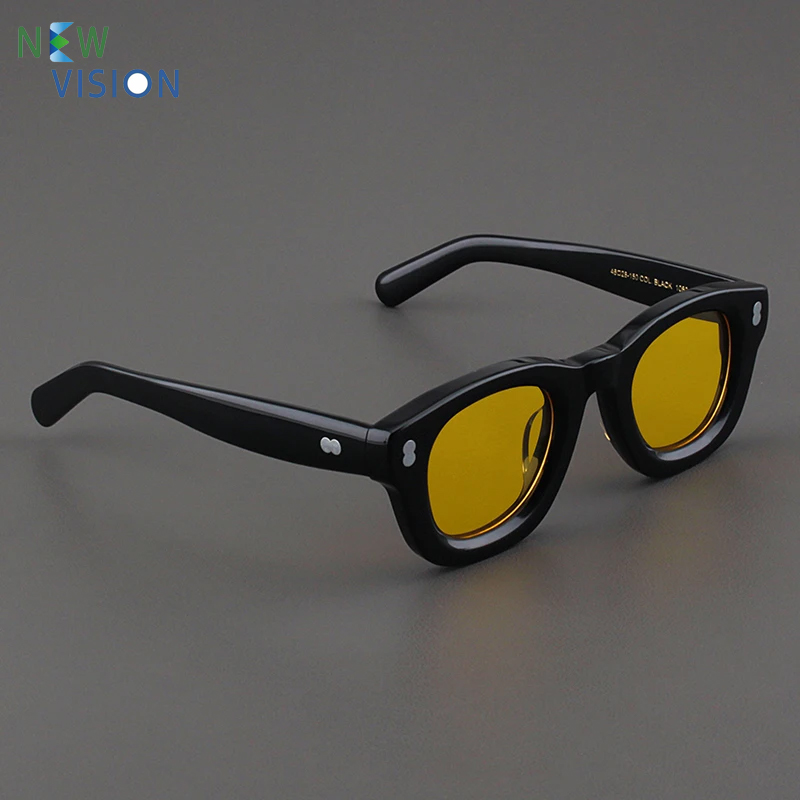 Nouvelles femmes lunettes de soleil mode marque de luxe rétro haute qualité épais acétate circulaire UV400 voyage en plein air conduite hommes lunettes de soleil