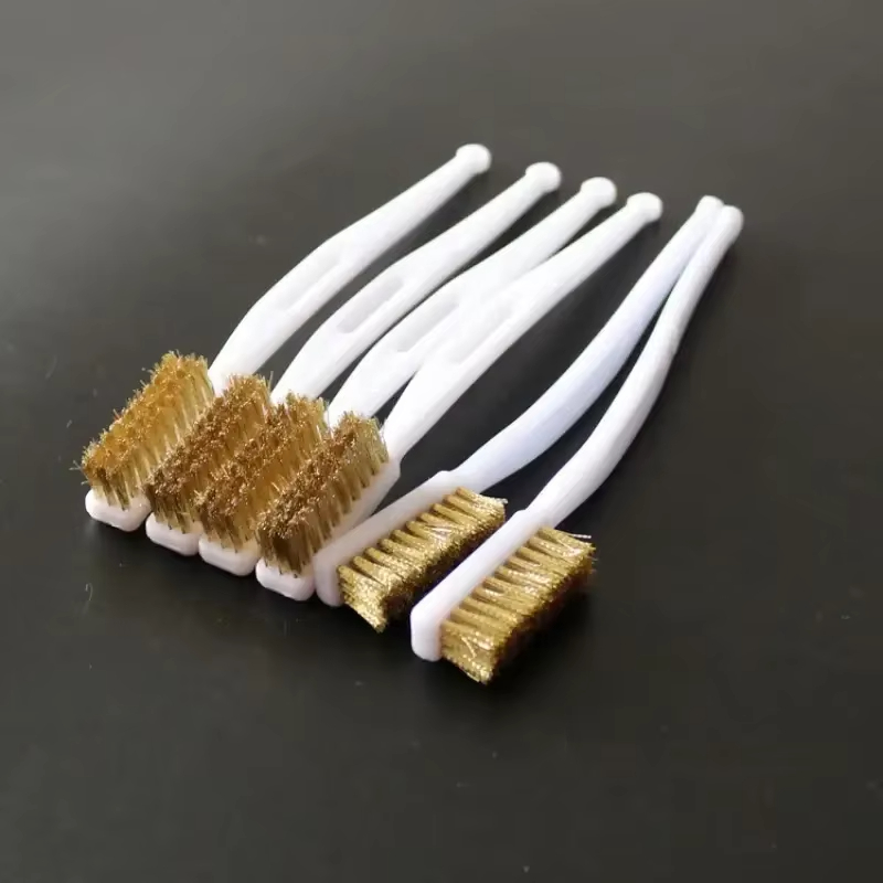 Juego de Mini cepillos de alambre de latón para eliminación de pintura y óxido, herramienta de limpieza de rebabas de pulido de metales Industrial, 1/3/5 Uds.
